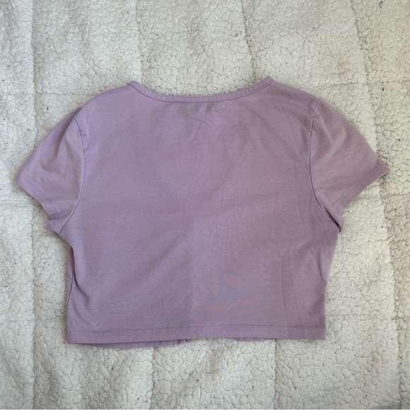 SHEIN Lavender Button-Up Crop Top​​ - Picture 6 of 8